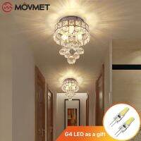 ZZOOI Postmodern Crystal LED Ceiling Lamp With Iron Glass Aisles Balcony Indoor Living Bedroom Aluminum Hanging Chandelier G4