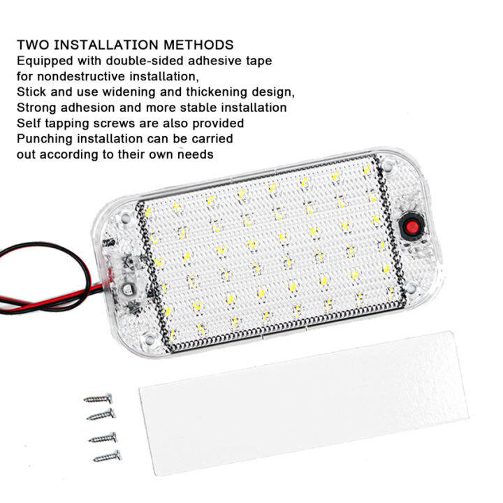 48แผงไฟ-led-ภายในรถยนต์โคมไฟอ่านหนังสือความสว่างสูงไฟห้องโดยสารสำหรับรถตู้รถบรรทุก-rv-เรือแคมป์ไฟแถบ12โวลต์-24โวลต์