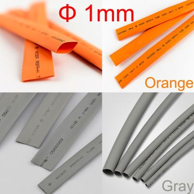 30M 2:1 Ratio 1mm Diameter Orange Gray Headphone Stereo Cable Sleeve Heat Shrink Tubing Shrinkable Tube Cable Management