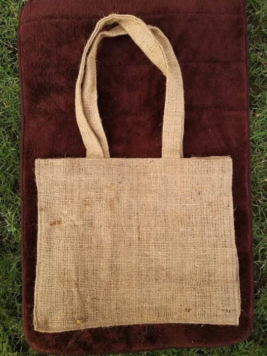 Abaca Jute Tote Bag Plain Burlap Sling Shoulder Linen Jute Bag UNISEX