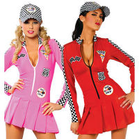 Lady Racing Squad Cheerleader Costume Sports Car Racing Girl High School Cosplay Carnival Party Fancy Dress Outfits