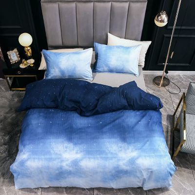 Blue Gradient Color Duvet Cover Set Euro Single Double Queen King sizes Bedding Set Pillowcases Nordic Bed Linen Home Textile