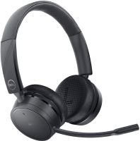 Dell Pro Wireless Headset - WL5022, Control Panel on Headset Includes Call Control, Adjustable Leatherette Headband, Leatherette Earpads, USB Dongle, Adjustable Boom Mic - Black