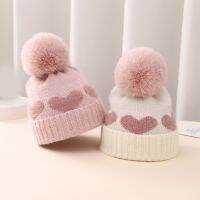 【YD】 Big Pompom Baby Knitted Hat Print for Newborn Boys Warm Infant Toddler Crochet Hats