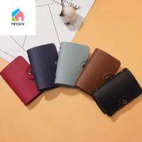 TRYJUV กล่องใส่นามบัตร24บิตสำหรับผู้ชายเครดิตไอดีการ์ดเคสใส่บัตรธนาคารกระเป๋าจิ๋วแบบพกพาทำจาก PU กระเป๋าใส่บัตรหนังกระเป๋าเก็บบัตรสำหรับธุรกิจ