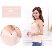 Women Solid Padded Bra Spaghetti Camisole Top Vest Female Camisole With Built In Bra 6 Colors