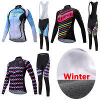 2022 Women Cycling Jersey Winter Thermal Fleece Set Bike Clothing Dress Suit Bicycle MTB Clothes Triathlon Uniform Kit Maillot