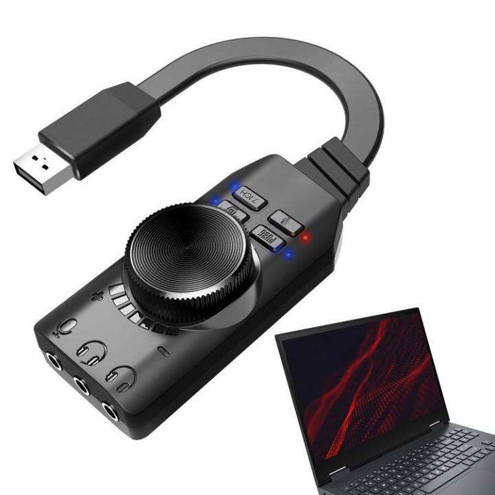 USB Audio Adapter Virtual 7.1 Surround Sound External Sound Card for