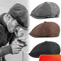 แฟชั่นชาย Beret Newsboy หมวกคลาสสิกสไตล์ตะวันตกผ้าฝ้ายผสมขอบแบนปรับ Beret หมวกคุณภาพดีมาก A3315