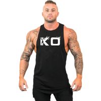 Mens Summer Gym Shirt Street High Quality Sleeveless T-shirts For Men Tank Tops Workout Fitness Singlets Sport Vest Clothing KO