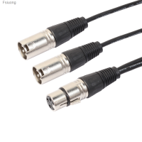 ปลั๊กสีเงินที่เพียงพอ XLR 1/2 XLR 2ตัวผู้และตัวเมีย1ตัวสายอะแดปเตอร์ไมโครโฟนสามารถปรับแต่งเสียงได้ Fsiuong