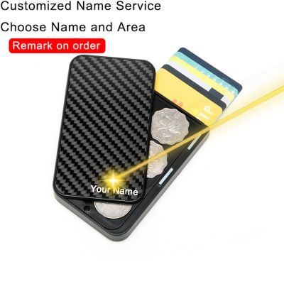 （Layor wallet） ที่ใส่บัตรสินเชื่อคาร์บอนไฟเบอร์ RFID ปิดกั้นกระเป๋าสตางค์แบบบางผู้ชายกระเป๋าใส่เหรียญกล่องบัตรประชาชนเรียว