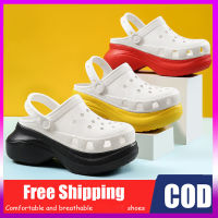 ☎♂ 2022 New Fashion Cros Heighten 6-8CM Thick-soled Hole Shoes Women Heighten Slippers Womens New Summer Sandals