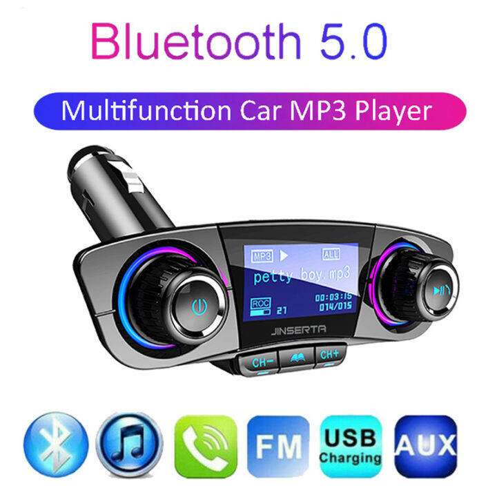 Car FM Transmitter Aux Modulator Bluetooth 5.0 Handsfree Car Kit Car