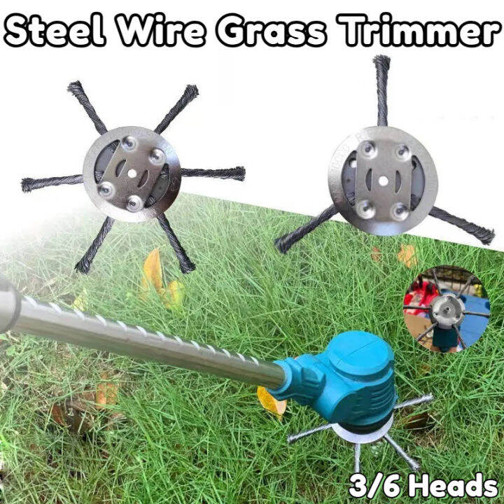 Steel Wire Grass Trimmer Head 3 or 6 Knife Mower Wire Weed Blade for