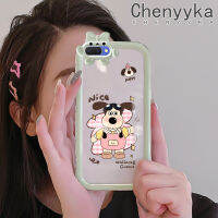 เคส Chenyyyka สำหรับ A3s OPPO A5 A12E 2018 Realme Realme C1 2เคสลายการ์ตูนน่ารักลูกสุนัขเล็กๆน้อยมอนสเตอร์ตัวน้อยมีโบว์แบบปลอกนิ่มทนต่อการขัดถูเคสโทรศัพท์โปร่งใสเลนส์กล้องถ่ายรูป TPU ซิลิกาเจลฝาครอบป้องกัน