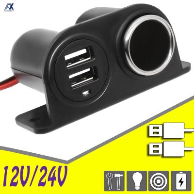 12V 24V Tomada Carregador De Carro Isqueiro ro Divisor Dupla Usb Carregador À Prova Dwaterproof Água Adaptador De Soquete De Energia สำหรับ Xiaomi