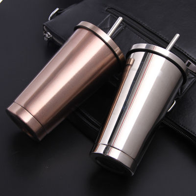 Car Coffee Thermos Mug Creative Vacuum Flasks Home Kitchen Insulated Thermos Travel Drink Bottle For Coffee with Straw 500ml