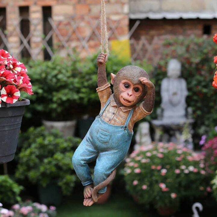 monkey-statue-garden-decoration-small-monkey-resin-pendant-outdoor-decorations-resin-crafts-good-sculpture-sling-chimpanzee