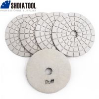 SHDIATOOL 5pcs 4 BUFF Professional diamond flexible polishing pads for granite marble ceramic Grinding disc sander disk