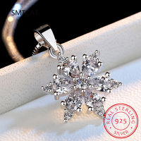 ประกาย Moissanite เกล็ดหิมะจี้สร้อยคอสำหรับผู้หญิง925เงินสเตอร์ลิง D สีเพชรพลอยสร้อยคอเครื่องประดับ Fine