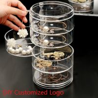 Acrylic Round Jewelry Organizer Plastic Clear Jewelry Storage Box Hign Quality Jewelry Case Earring/Necklace Ring Box