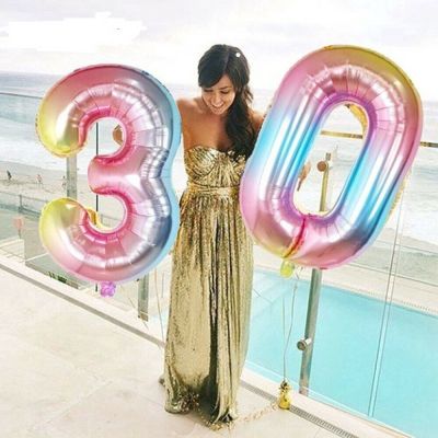 Gradient Color 32inch Foil Number Balloons Birthday Party Decoration