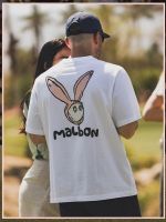 ►﹊☃ Year of the Rabbit Korean Golf MANLBON GOLF golf casual round neck pure cotton sports short-sleeved T-shirt couple style