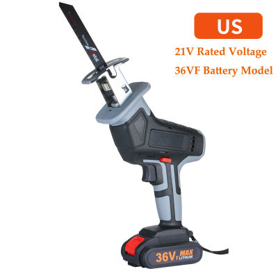 Electric Reciprocating Saw 36VF Cordless Li-ion Reciprocating Saw Fast Charger for Wood Metal Cutting Variable Speed and Tool-Free Blade Change 21V Rate Voltage