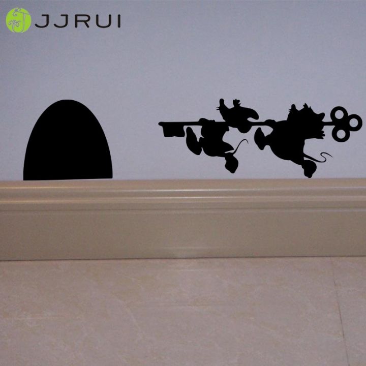sale-nancarenko1977-jjrui-เมาส์หลุมบ้านประตูผนังศิลปะสติกเกอร์ไวนิลรูปลอกหนูบ้านรอบบอร์ดตลก11x3-1in