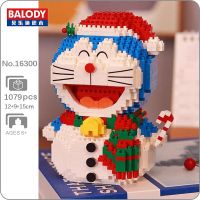 Balody 16300 Merry Christmas Day Snowman Cat Robot Animal Pet Doll Mini Diamond Blocks Bricks Building Toy For Children No Box