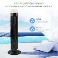 Vertical Electric Fan 3W Tower Air Cooler Bladeless with Light USB Plug-in Or Battery Powered 2-speed for Home Office