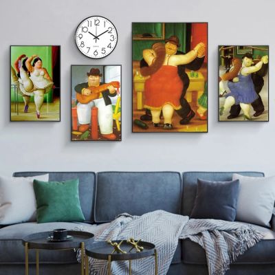 Funny Art Fat Dancer คู่ภาพวาดโปสเตอร์-ภาพ HD พิมพ์บนผ้าใบสำหรับ Room Home Decor Wall Art