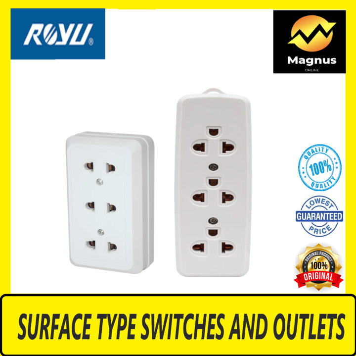 ROYU SURFACE TYPE SWITCHES AND OUTLETS REDOU203 3 Gang, REDOU503 3+1