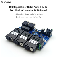 20KM Fast Ethernet Switch Fiber Optical Media Converter PCBA 10100M Singlemode 3 * SC Fiber 2*155M Rj45 Simplex 13101550nm