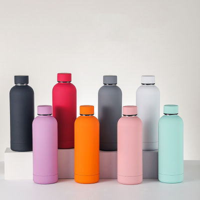 【CW】New Vacuum Cup Frosting Fashion Thermos Cups 304 Stainless Steel Water Bottle 500Ml Portable Car Water Cup Thermos Bottle Winter