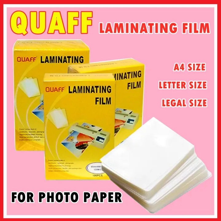 QUAFF Laminating Film for Photo Paper size 250mic/125mic. （A4/Letter