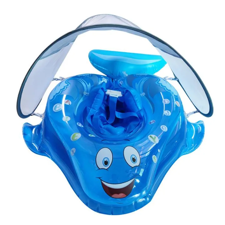 Infant Pool Float with Sun Canopy Inflatable Baby Pool Float Ring With