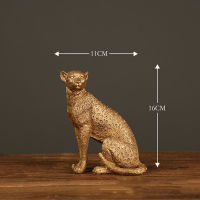 NORTHEUINS Resin Vintage Leopard Jaguar Figurines Panther Statue Animal Sculpture for Home Interior Desktop Living Room Decor