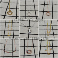 New Silver Joyas De Plata 925 Colgantes Plata De Ley 925 Mujer Gold Hold Colorful Gemstones Necklace For Women Cute Fine Jewelry