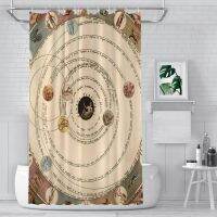 Vintage Zodiac Circle With Horoscope Shower Curtains Mystery Tarot Card Waterproof Bathroom Decor with Hooks Home Accessories