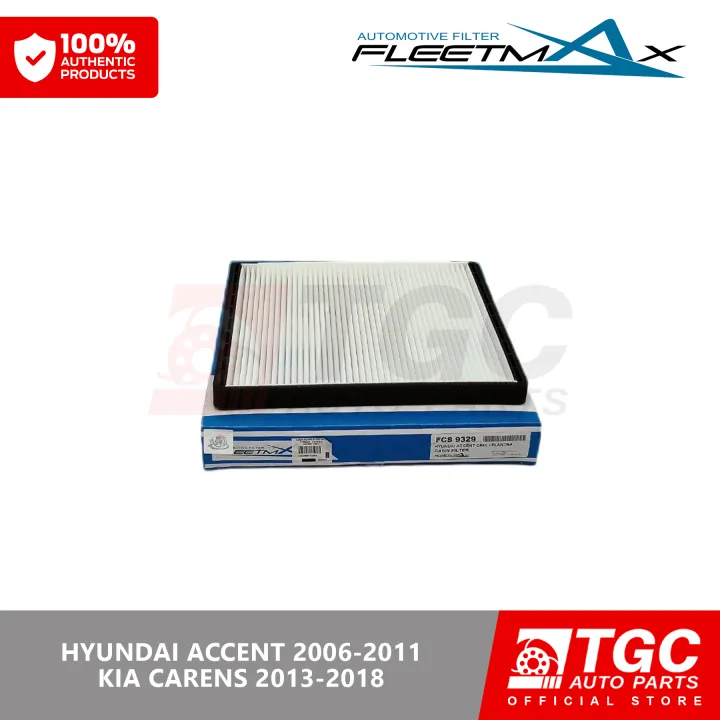 Fleetmax Cabin Filter / Aircon Filter Hyundai Accent Elantra Kia Carens 2006 2018 FCS9329 1pc