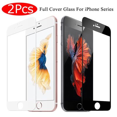 2Pcs Full Cover Tempered Glass on For iPhone 7 8 6 6s Plus Screen Protector Protective Film For iPhone X XS Max XR Curved Edge