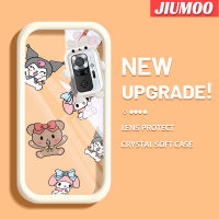 เคส JIUMOO สำหรับ Xiaomi Redmi Note 10 Pro Max,เคสนิ่มกระต่ายน้อยและหมีน้อยน่ารักลายการ์ตูนน่ารักเคสกันกระแทกกรอบเคสใส่ Tpu