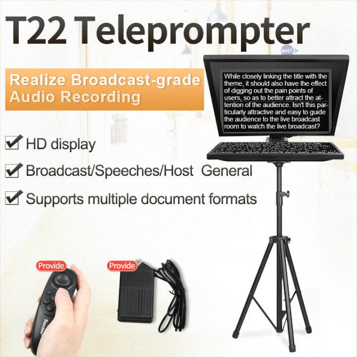 Desview T22 Professional Broadcast Teleprompter for Professional Camera