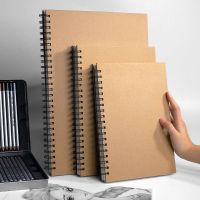 ◐☊₪ A5 B5 Spiral book coil Notebook To-Do Kraft Paper Cover Blank Paper Journal Diary Sketchbook For School Supplies Stationery