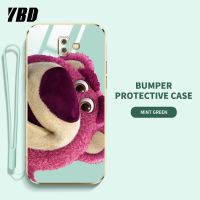 วายบีดีการ์ตูนดิสนีย์เคสโทรศัพท์หมีสตรอเบอร์รี่สำหรับ Samsung Galaxy J6 Plus J6+ J7 2017 J7 Pro J7 Prime J730 ON7 2016ฝาหลัง TPU นิ่มป้องกันการแตกมันวาว (ฟรีสายคล้อง)