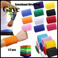 GAYE SPORTS 1/2pcs ร้อน ยามห่อยาม Unisex นุ่มสบาย วอลเลย์บอล บาสเก็ตบอล วงเทนนิสมือ กีฬา Sweatband สายรัดข้อมือผ้าฝ้าย สายรัดข้อมือยิมเหงื่อ