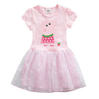 Peppa ชุดเด็กผู้หญิงเด็กน้อยหมูน่ารักฤดูร้อนเสื้อผ้าแขนสั้นการ์ตูนสำหรับเด็กทารกกระโปรงผ้าบางเด็ก