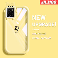 เคส JIUMOO สำหรับ VIVO Y15s เคส Y01 Y15a แฟชั่นลายรักสีสันสดใสน่ารักน้อยมอนสเตอร์เลนส์กล้องถ่ายรูปแบบนิ่มกันกระแทกแบบใสเคสมือถือความคิดสร้างสรรค์โปร่งใสเคสป้องกันซิลิโคนง่าย